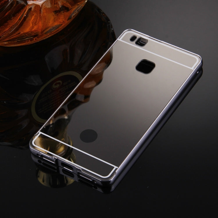 For Huawei P9 Lite Electroplating Mirror Push Pull PC Protective Case Back Shell Cover + Metal Bumper Frame