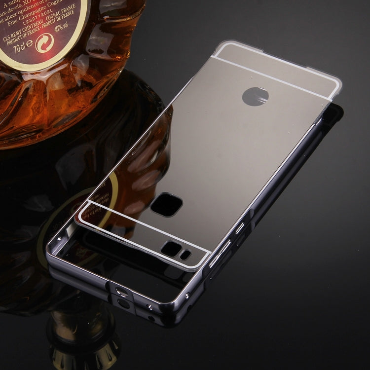 For Huawei P9 Lite Electroplating Mirror Push Pull PC Protective Case Back Shell Cover + Metal Bumper Frame