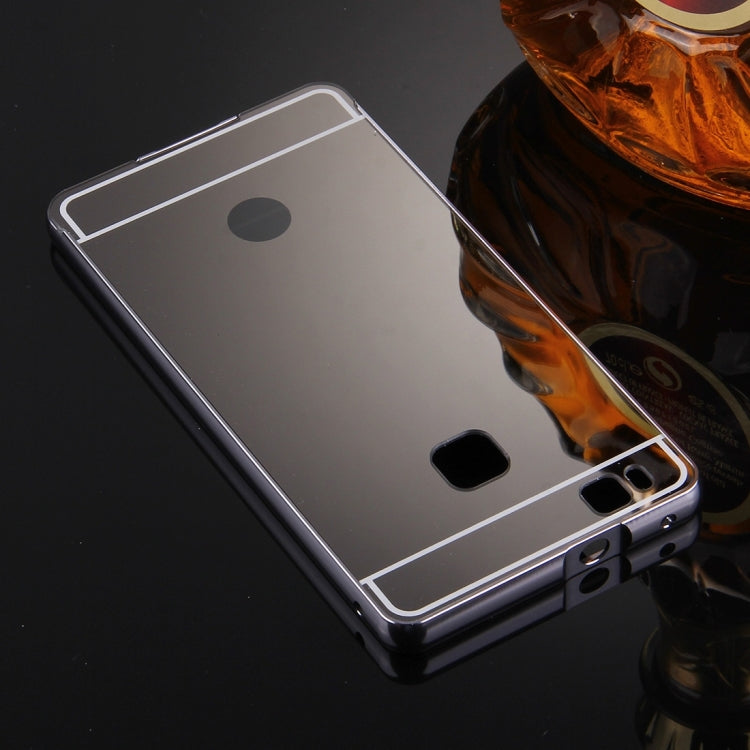 For Huawei P9 Lite Electroplating Mirror Push Pull PC Protective Case Back Shell Cover + Metal Bumper Frame