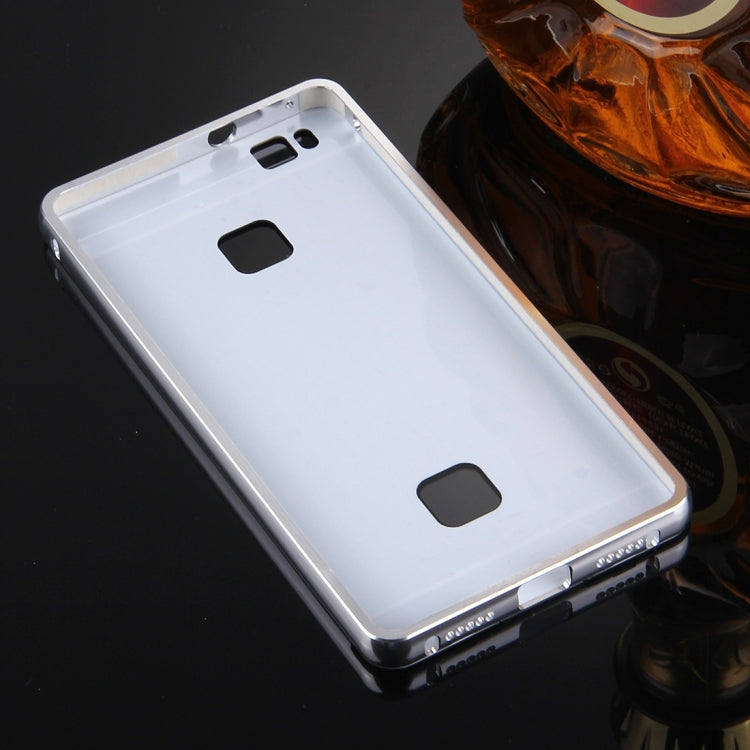 For Huawei P9 Lite Electroplating Mirror Push Pull PC Protective Case Back Shell Cover + Metal Bumper Frame