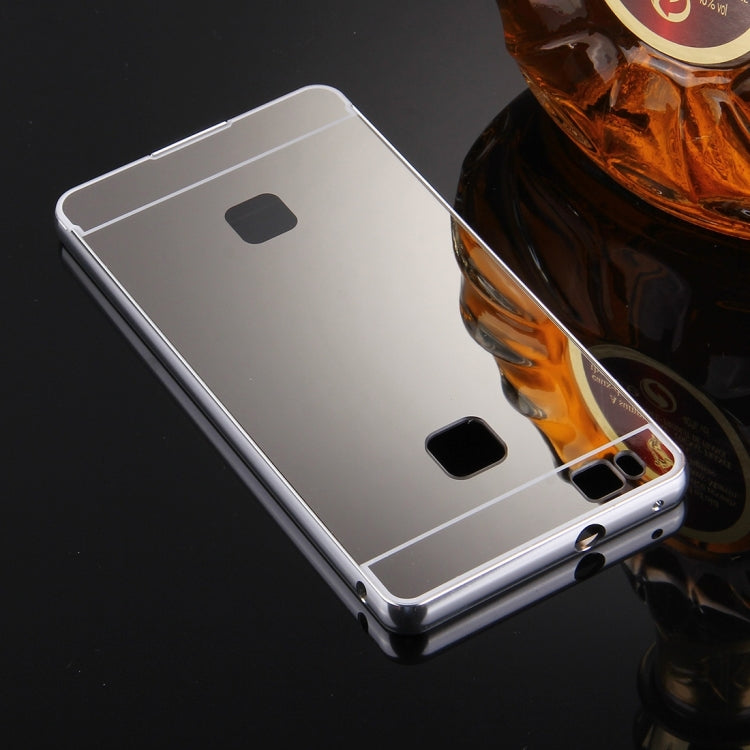 For Huawei P9 Lite Electroplating Mirror Push Pull PC Protective Case Back Shell Cover + Metal Bumper Frame