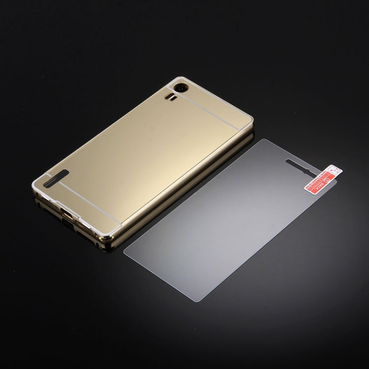 2 in 1 for Lenovo Vibe Shot / Z90 (S-MPH-1999) Metal Frame Back Shell Cover + Tempered Glass Screen Film Protector