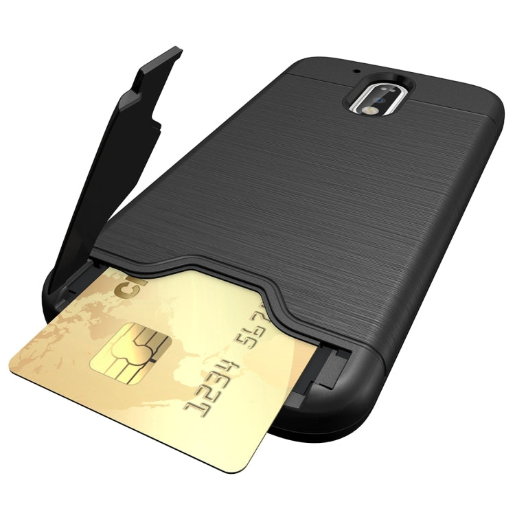 For Motorola Moto G4 & G4 Plus Brushed Texture Separable TPU + PC Combination Back Case with Card Slot & Holder