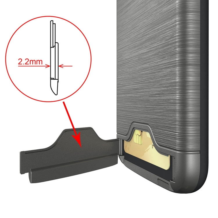 For Motorola Moto G4 & G4 Plus Brushed Texture Separable TPU + PC Combination Back Case with Card Slot & Holder