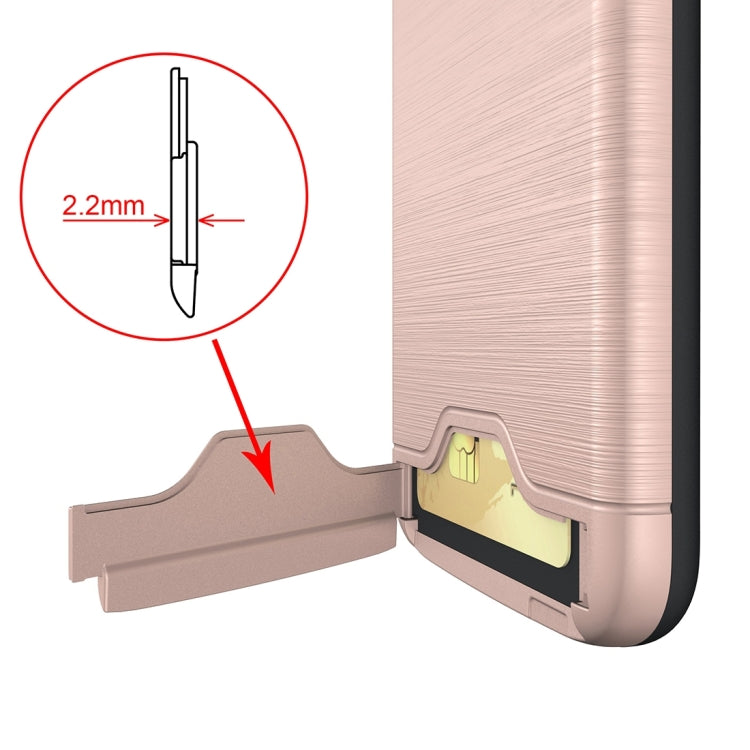 For Motorola Moto G4 & G4 Plus Brushed Texture Separable TPU + PC Combination Back Case with Card Slot & Holder