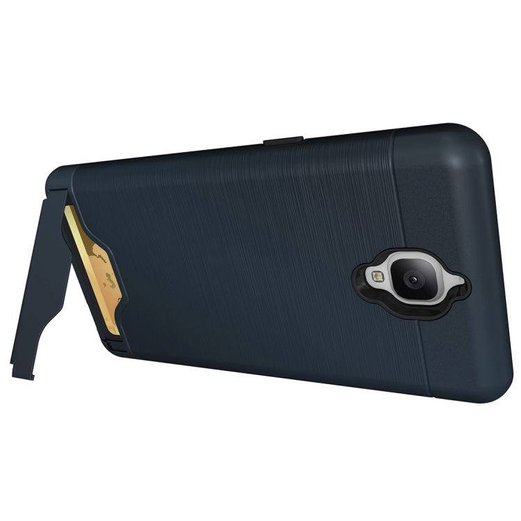 For OnePlus 3 Brushed Texture Separable TPU + PC Combination Back Case with Card Slot & Holder