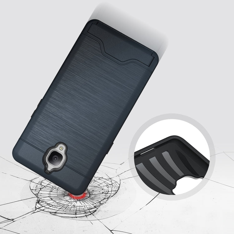 For OnePlus 3 Brushed Texture Separable TPU + PC Combination Back Case with Card Slot & Holder