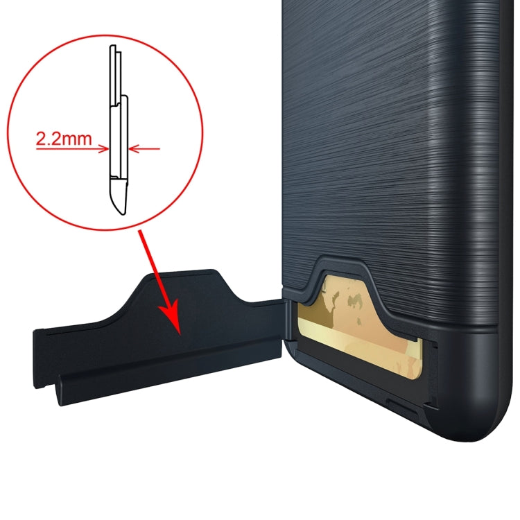 For OnePlus 3 Brushed Texture Separable TPU + PC Combination Back Case with Card Slot & Holder