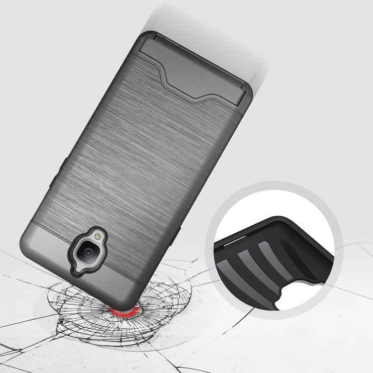 For OnePlus 3 Brushed Texture Separable TPU + PC Combination Back Case with Card Slot & Holder