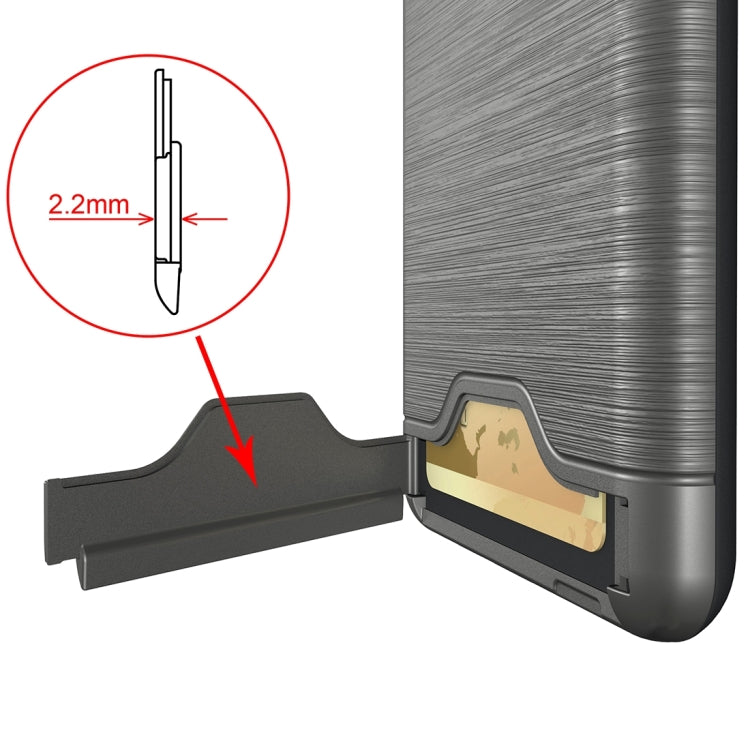 For OnePlus 3 Brushed Texture Separable TPU + PC Combination Back Case with Card Slot & Holder