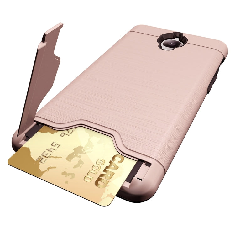 For OnePlus 3 Brushed Texture Separable TPU + PC Combination Back Case with Card Slot & Holder