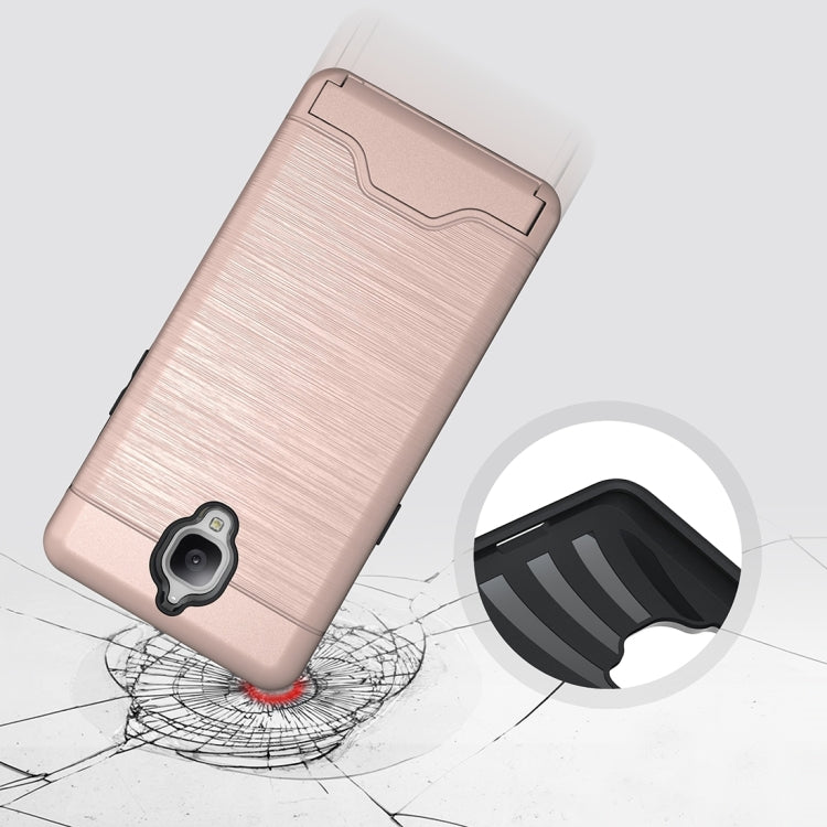 For OnePlus 3 Brushed Texture Separable TPU + PC Combination Back Case with Card Slot & Holder