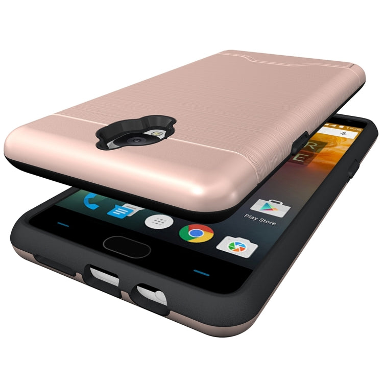 For OnePlus 3 Brushed Texture Separable TPU + PC Combination Back Case with Card Slot & Holder