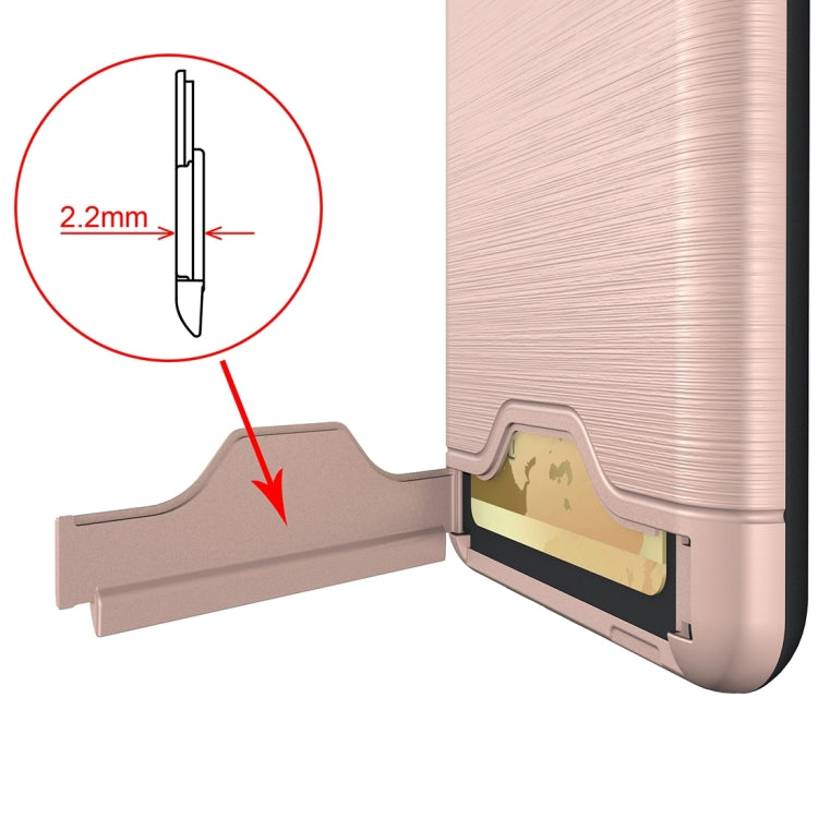 For OnePlus 3 Brushed Texture Separable TPU + PC Combination Back Case with Card Slot & Holder