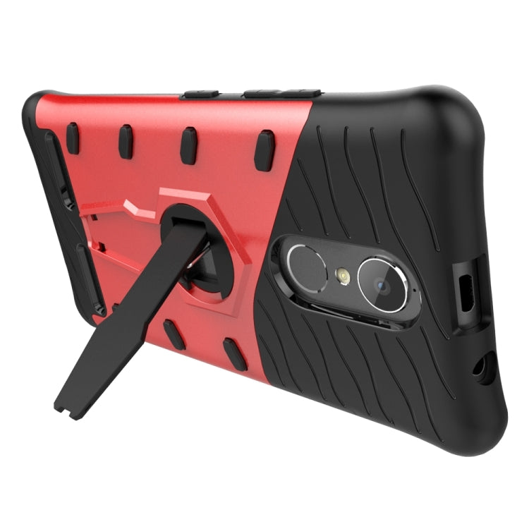 For Lenovo K6 / K6 Power Shock-Resistant 360 Degree Spin Sniper Hybrid Case TPU + PC Combination Case with Holder