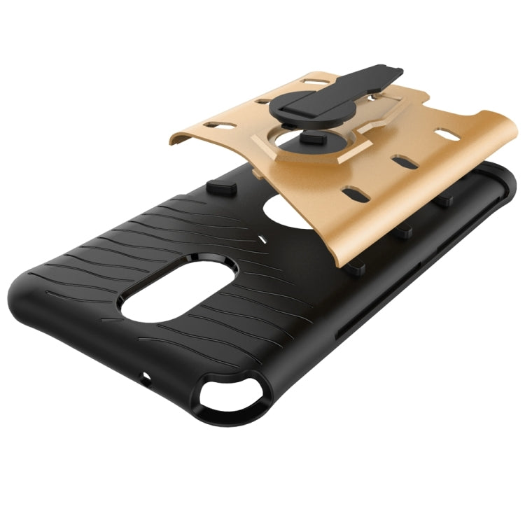 For LG Stylus 3 Shock-Resistant 360 Degree Spin Sniper Hybrid Case TPU + PC Combination Case with Holder