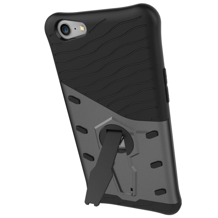 For OPPO A57 Shock-Resistant 360 Degree Spin Sniper Hybrid Case TPU + PC Combination Case with Holder