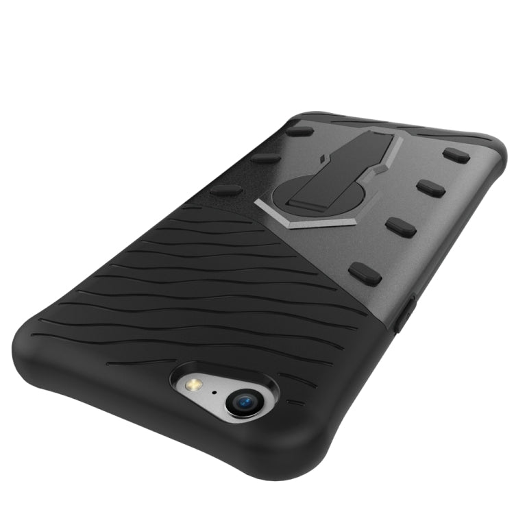 For OPPO A57 Shock-Resistant 360 Degree Spin Sniper Hybrid Case TPU + PC Combination Case with Holder