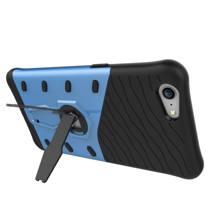 For OPPO A57 Shock-Resistant 360 Degree Spin Sniper Hybrid Case TPU + PC Combination Case with Holder