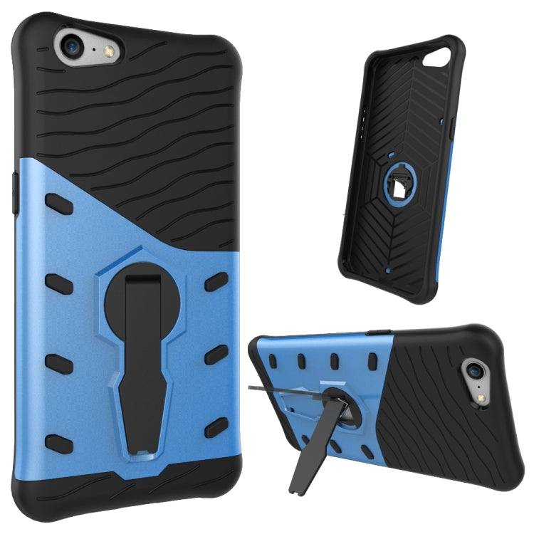 For OPPO A57 Shock-Resistant 360 Degree Spin Sniper Hybrid Case TPU + PC Combination Case with Holder
