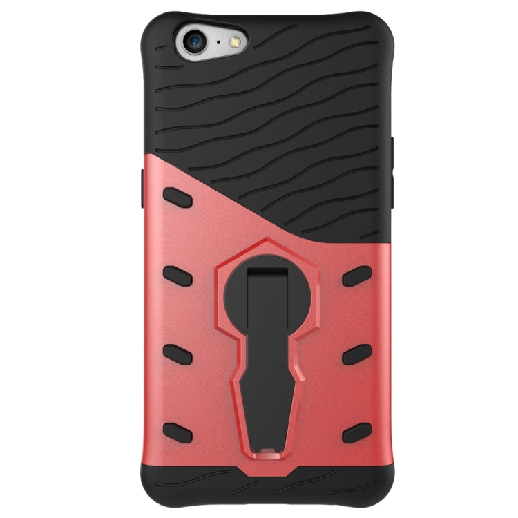 For OPPO A57 Shock-Resistant 360 Degree Spin Sniper Hybrid Case TPU + PC Combination Case with Holder