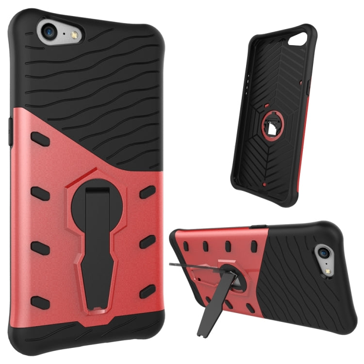 For OPPO A57 Shock-Resistant 360 Degree Spin Sniper Hybrid Case TPU + PC Combination Case with Holder