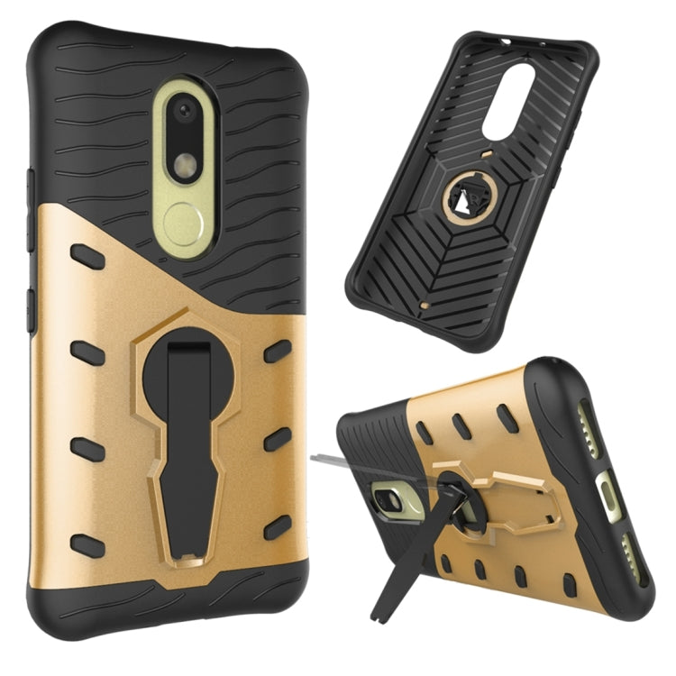 For Motorola Moto M Shock-Resistant 360 Degree Spin Sniper Hybrid Case TPU + PC Combination Case with Holder