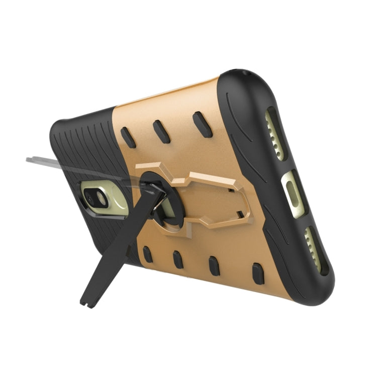 For Motorola Moto M Shock-Resistant 360 Degree Spin Sniper Hybrid Case TPU + PC Combination Case with Holder