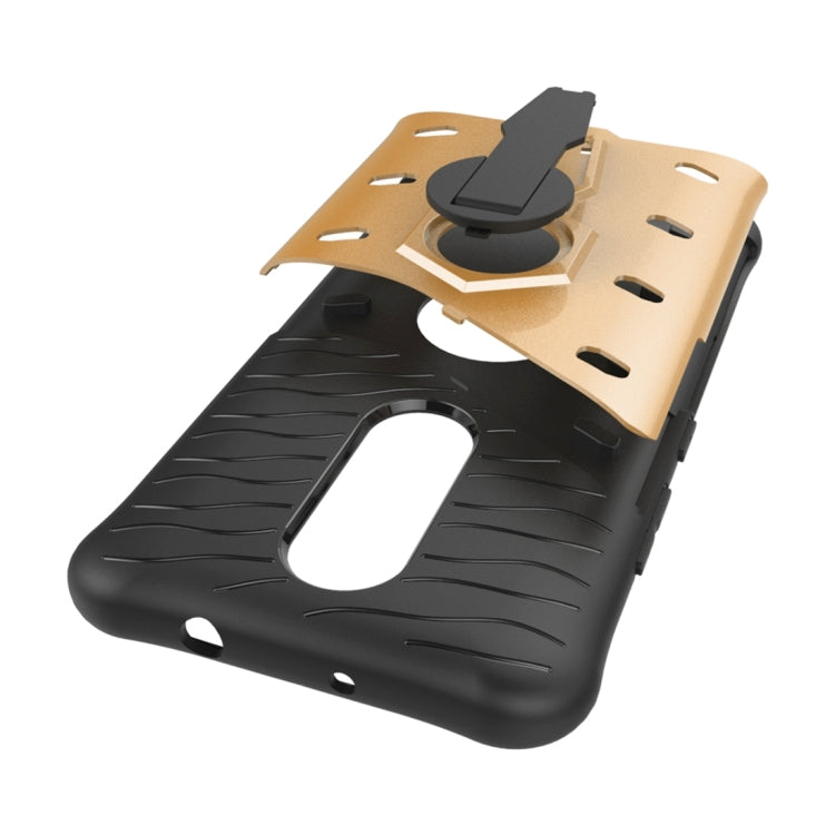 For Motorola Moto M Shock-Resistant 360 Degree Spin Sniper Hybrid Case TPU + PC Combination Case with Holder