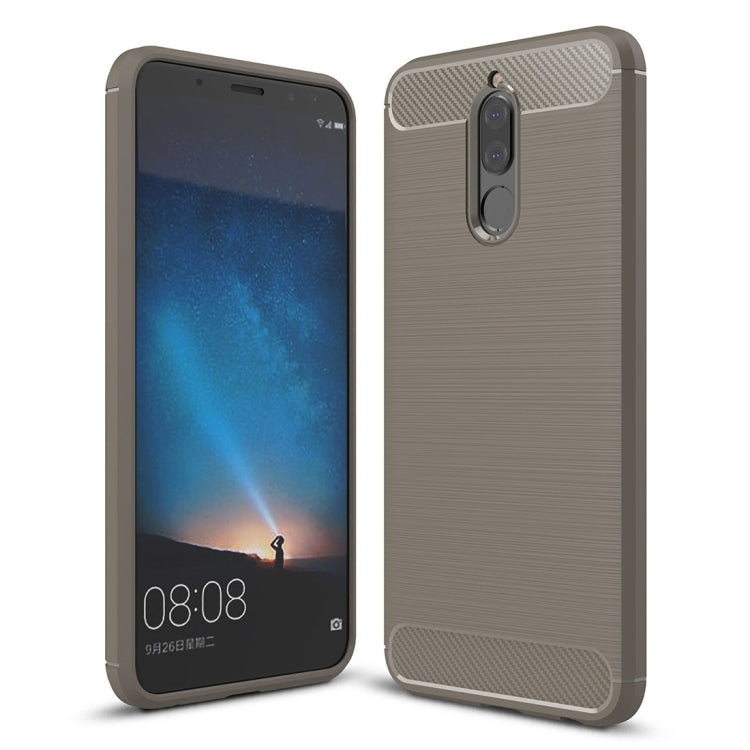 For Huawei Maimang 6 Brushed Carbon Fiber Texture TPU Shockproof Anti-slip Soft Protective Back Cover Case