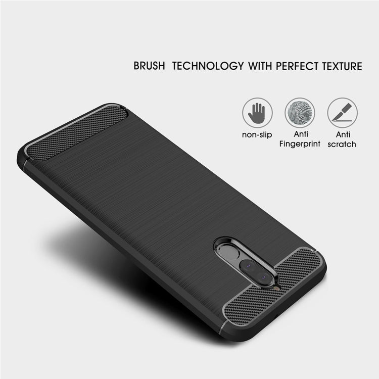For Huawei Maimang 6 Brushed Carbon Fiber Texture TPU Shockproof Anti-slip Soft Protective Back Cover Case