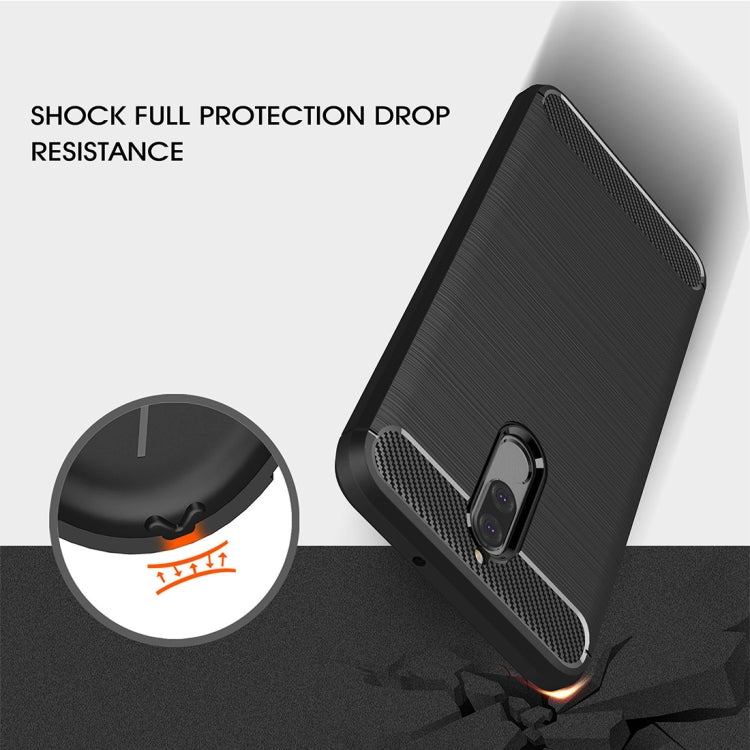 For Huawei Maimang 6 Brushed Carbon Fiber Texture TPU Shockproof Anti-slip Soft Protective Back Cover Case
