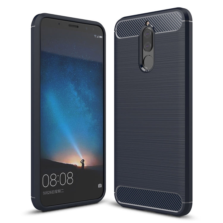 For Huawei Maimang 6 Brushed Carbon Fiber Texture TPU Shockproof Anti-slip Soft Protective Back Cover Case