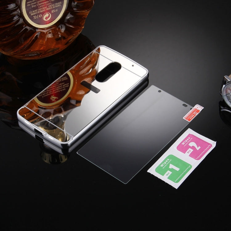 For Lenovo Lemon X3 C50 Electroplating Mirror PC Protective Case Back Shell Cover + Tempered Glass Film Screen Protector