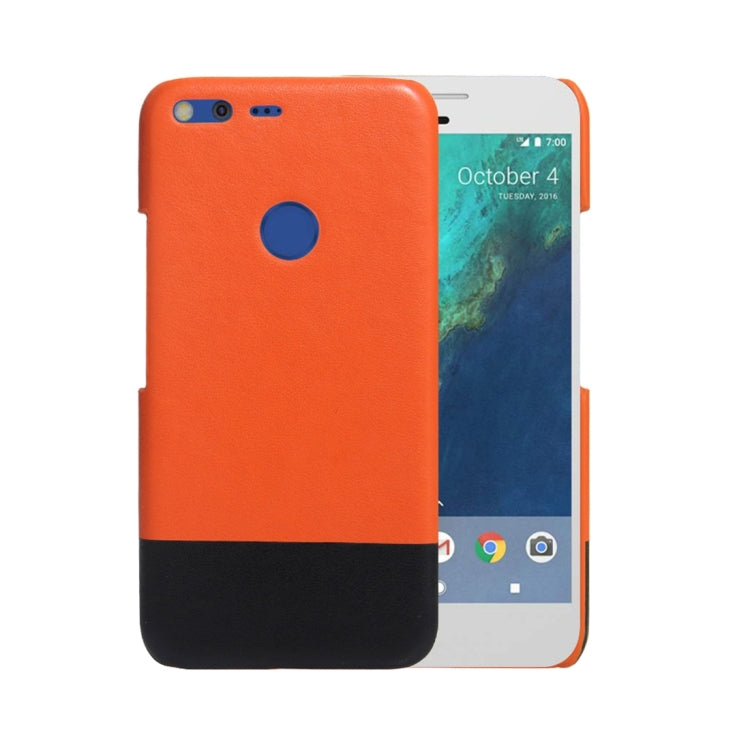 For Google Pixel XL Fashionable Color Matching Bicolourable PC + PU Leather Back Cover Case