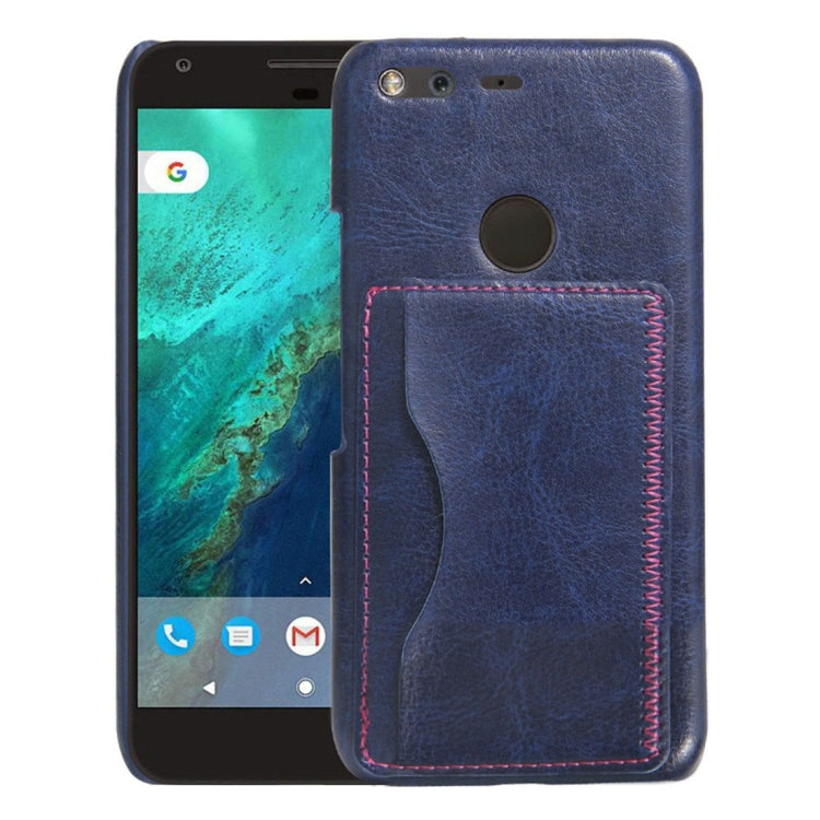 For Google Pixel Crazy Horse Texture PU Leather Protective Back Cover Case with Holder & Card Slots