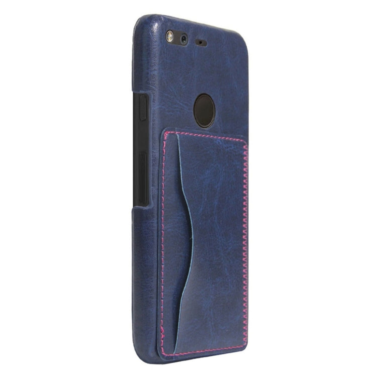 For Google Pixel Crazy Horse Texture PU Leather Protective Back Cover Case with Holder & Card Slots