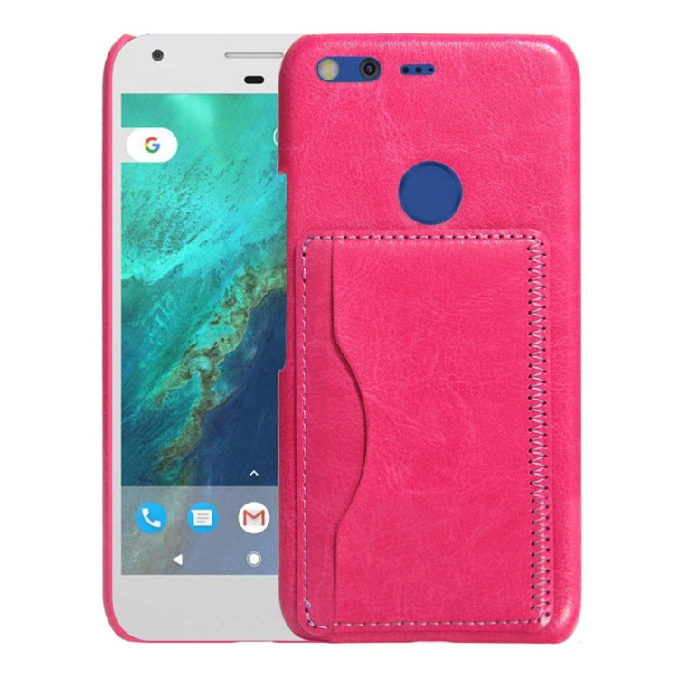 For Google Pixel XL Crazy Horse Texture PU Leather Protective Back Cover Case with Holder & Card Slots