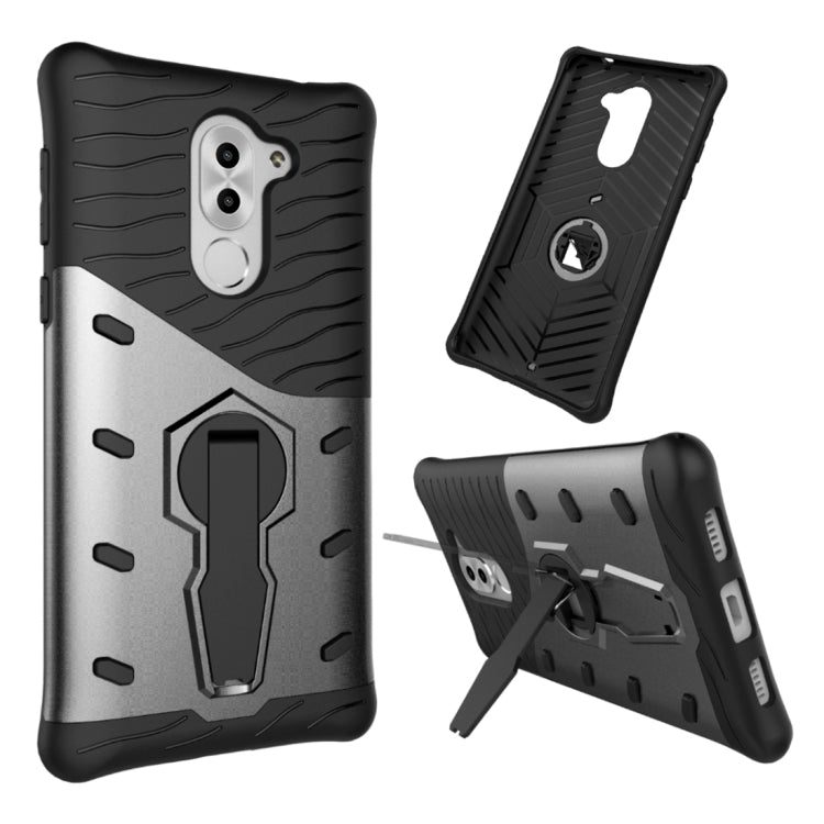 For Huawei Honor 6X Shock-Resistant 360 Degree Spin Sniper Hybrid Case TPU + PC Combination Case with Holder