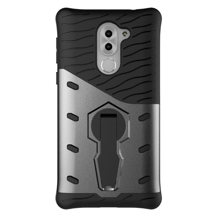 For Huawei Honor 6X Shock-Resistant 360 Degree Spin Sniper Hybrid Case TPU + PC Combination Case with Holder