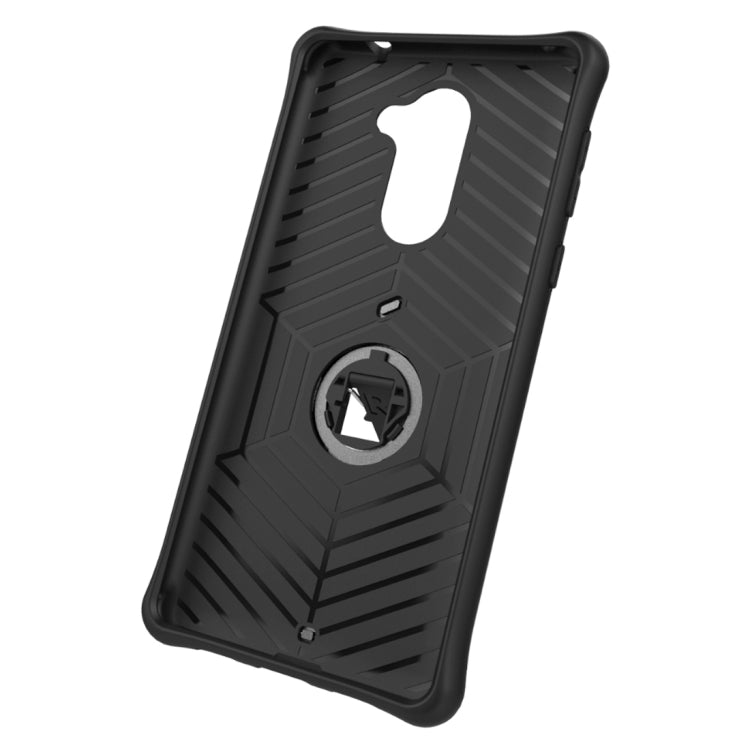 For Huawei Honor 6X Shock-Resistant 360 Degree Spin Sniper Hybrid Case TPU + PC Combination Case with Holder
