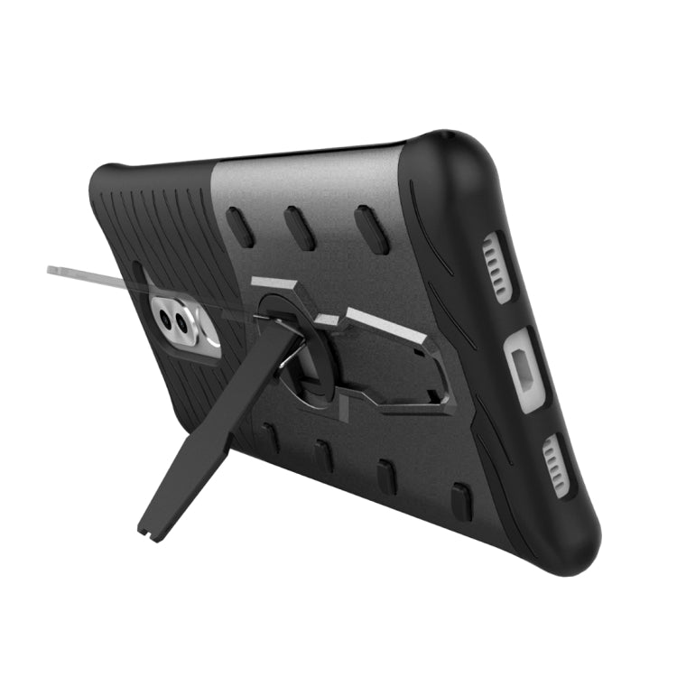For Huawei Honor 6X Shock-Resistant 360 Degree Spin Sniper Hybrid Case TPU + PC Combination Case with Holder