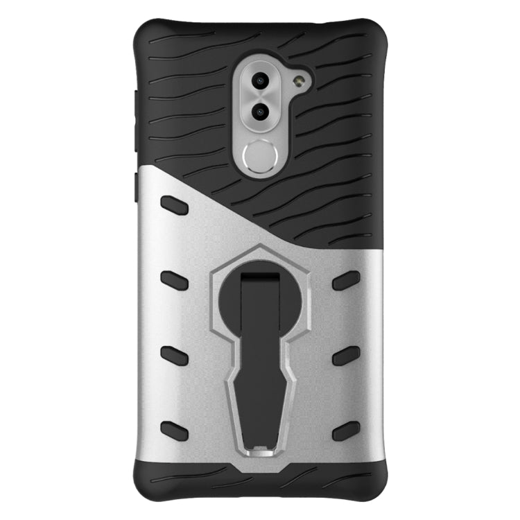 For Huawei Honor 6X Shock-Resistant 360 Degree Spin Sniper Hybrid Case TPU + PC Combination Case with Holder