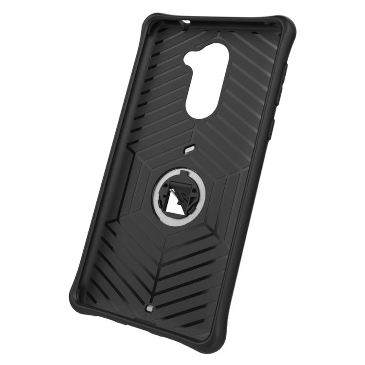 For Huawei Honor 6X Shock-Resistant 360 Degree Spin Sniper Hybrid Case TPU + PC Combination Case with Holder
