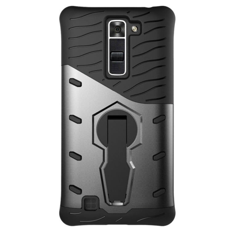 For LG K8 US Version Shock-Resistant 360 Degree Spin Sniper Hybrid Case TPU + PC Combination Case with Holder