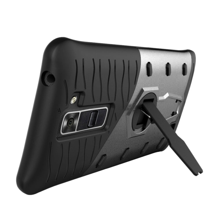 For LG K8 US Version Shock-Resistant 360 Degree Spin Sniper Hybrid Case TPU + PC Combination Case with Holder