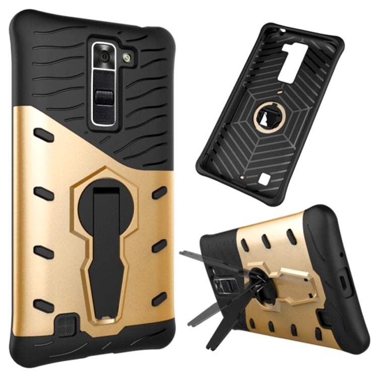 For LG K8 US Version Shock-Resistant 360 Degree Spin Sniper Hybrid Case TPU + PC Combination Case with Holder