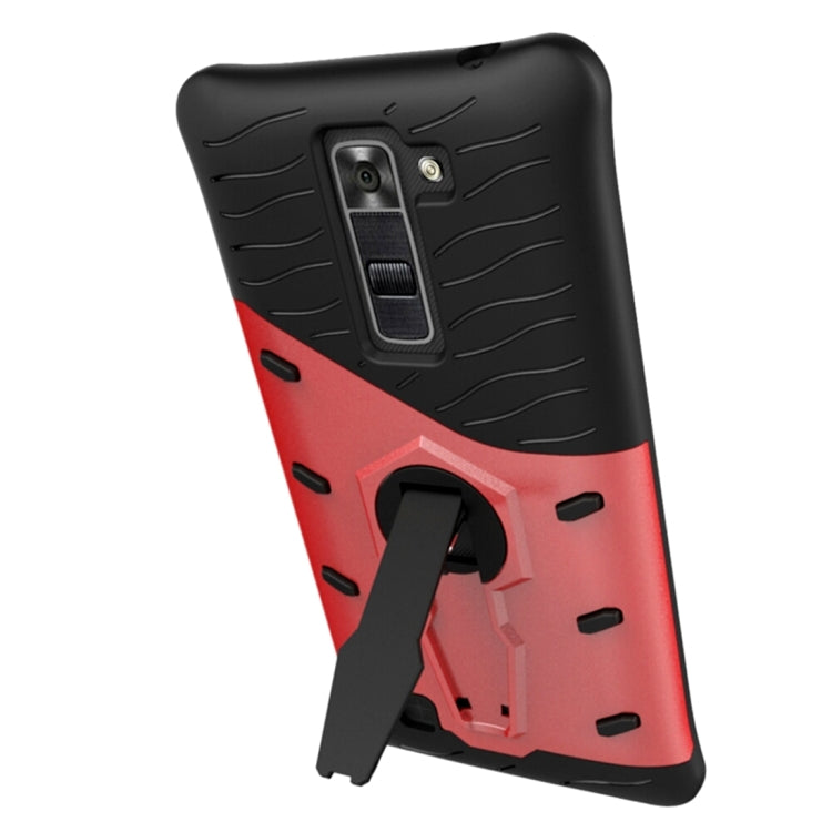 For LG K8 US Version Shock-Resistant 360 Degree Spin Sniper Hybrid Case TPU + PC Combination Case with Holder