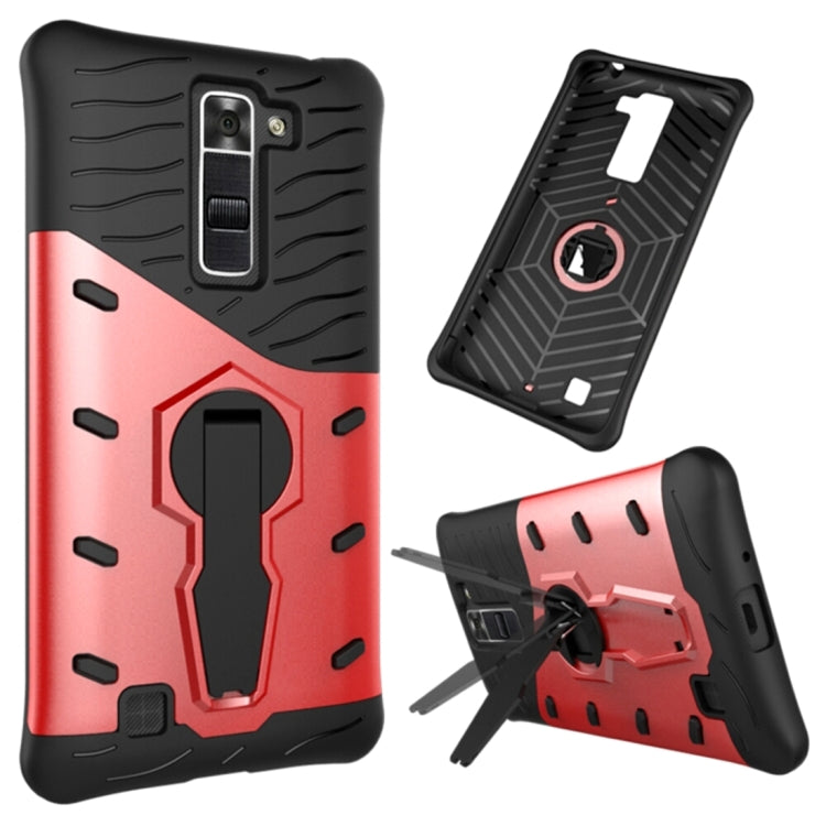 For LG K8 US Version Shock-Resistant 360 Degree Spin Sniper Hybrid Case TPU + PC Combination Case with Holder