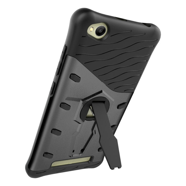 For Xiaomi Redmi 4A Shock-Resistant 360 Degree Spin Sniper Hybrid Case TPU + PC Combination Case with Holder